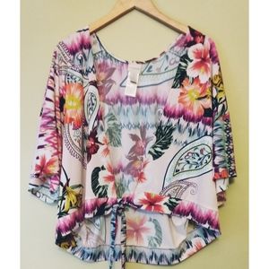 Chico's | Printed tie front summer cardigan